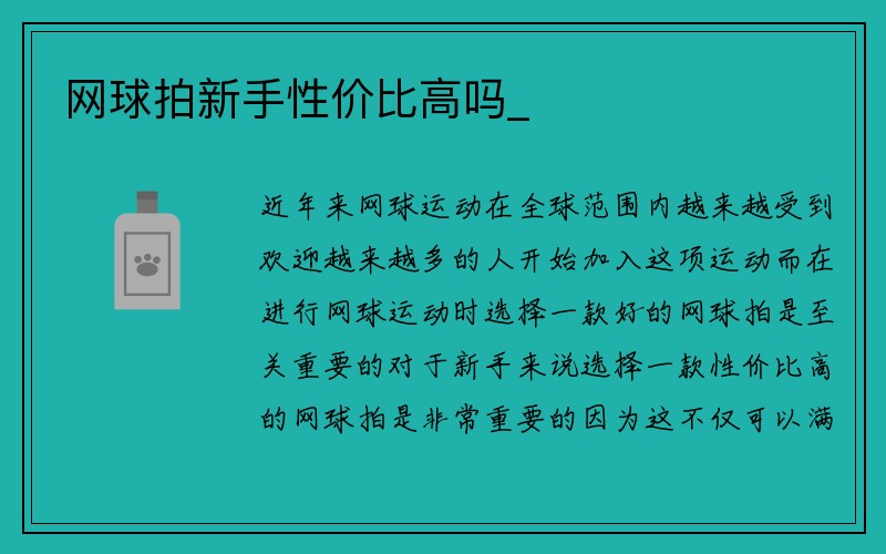 网球拍新手性价比高吗_