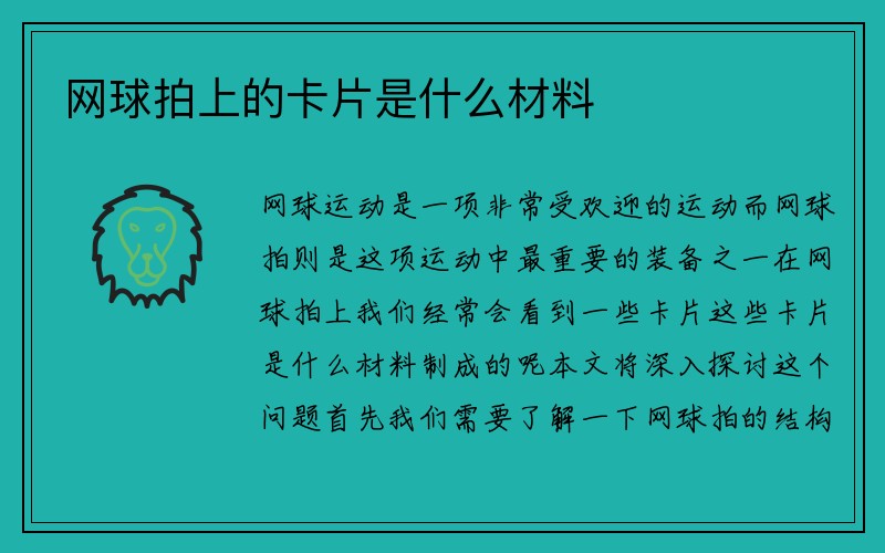 网球拍上的卡片是什么材料