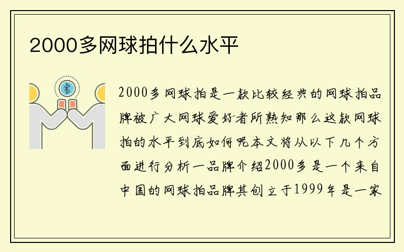 2000多网球拍什么水平