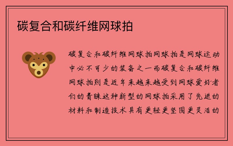 碳复合和碳纤维网球拍